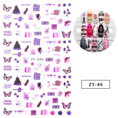 China Wholse 2021 DIY Nail Art Decoration DIY Nail Decal Butterfly Sticker Valentine's Day Nails Art Decoration Multi-design Nail Salon Products for sale