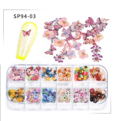 China Finger Nail Art Wood Pulp Butterfly Flower Christmas Halloween Christmas Set Ready To Ship Nail for sale