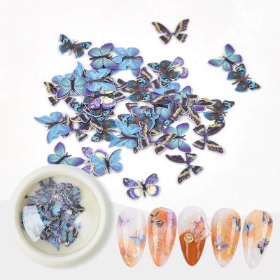 China Beauty Painting Tools 6 Colors Butterfly 3D Sequins Nail Art Wood Decal Sticker For Snowflake Nails Decoration Beauty Sparkle Manicure for sale