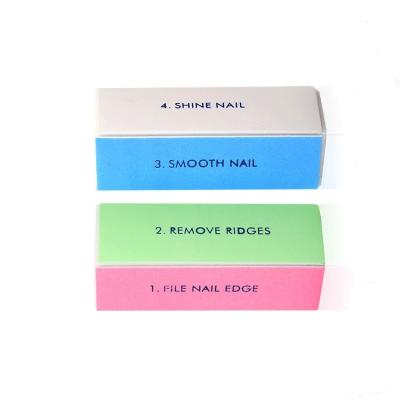 China Hot Selling Manicure Sanding Block Customized Professional Beauty Manicure Nail Buffer Block Colorful Reusable Small 4 Ways Nail Buffer for sale