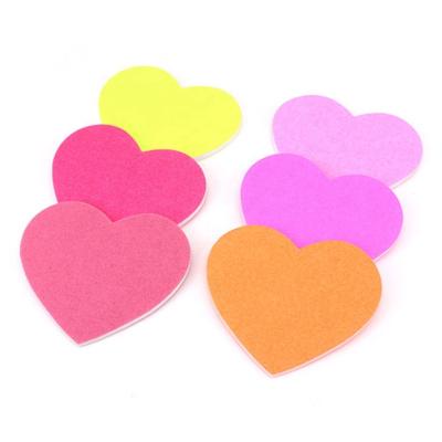 China Nail Polishing Tools Wholesale Custom Mini Nails File Double Sided Cute Colorful Printing Heart Shaped Nail File for sale