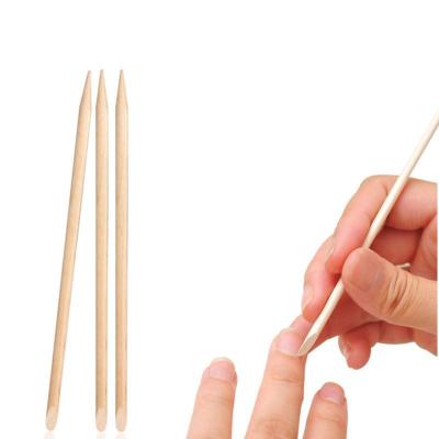 China Nail Repair 100 Pieces Orange Wooden Nail Art Cuticle Stick For Women Nail Sticks for sale