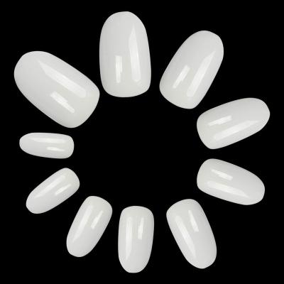 China Easy to train & 500pcs Short Cut Oval Nail Tips DIY Full Cover Transparent Clear Fake Artificial Nail Natural Sizes 10. for sale