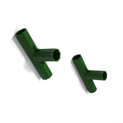 China Matel+PE 16mm PVC Fitting 5 Types Stable Support Heavy Duty Greenhouse Timber Framed Building Connector for sale