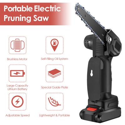 China Simple Cheap Price Mini Portable Cordless Cylinder Garden Tool 21V Handheld Chainsaw for sale