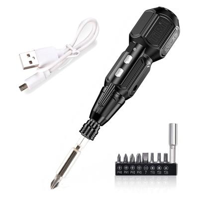 China Small PortableRechargeable Plastic Pocket Cordless Screwdriver With LED Light, USB Charging, 8pcs Bit for sale