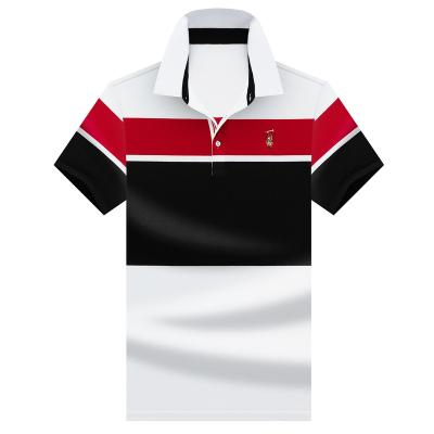 China Anti-Shrink Stripe High Quality Custom Made Mens Cotton Fashion Logo Polo Shirts Clothing for sale