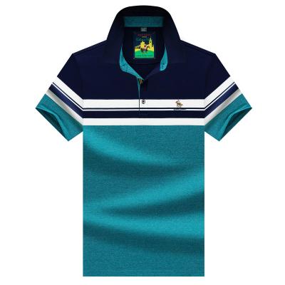 China New Fashion Design Mens Stripe Polo Collar Custom Wholesale Mens Polo Shirts Anti-Shrink for sale