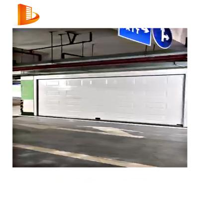 China Anti Theft Sectional Garage Door 16 X 8 Black Aluminum With Frost Glass Garage Door for sale