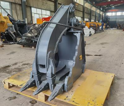 China Hydraulic Power Excavator Grab Bucket NM400 Made From Non-rotary / Non-rotary for sale