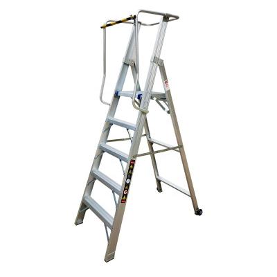 China Folding Ladders Aluminum Alloy Platform Ladder Handrail Ladder Safety Ladder 5 Steps for sale