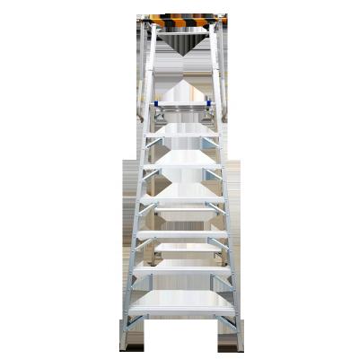 China Folding Ladders Aluminum Alloy Platform Ladder Railing Safety Ladder 11 Steps for sale