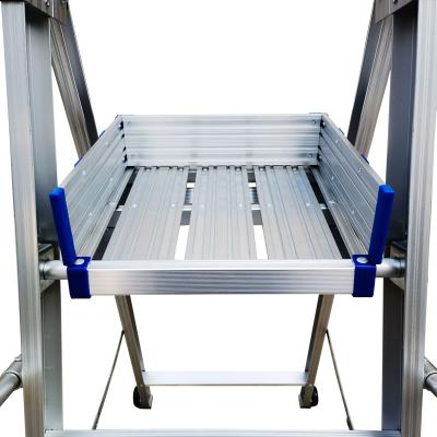 China Folding Ladders Aluminum Alloy Platform Ladder Railing Safety Ladder 14 Steps for sale