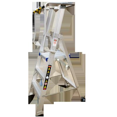 China Folding Ladders Aluminum Alloy Platform Ladder Railing Safety Ladder 12 Steps for sale