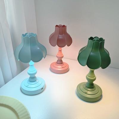 China INS Lotus Leaf Lampshade Touch Control USB Rechargeable Desk Night Light Nordic Style Retro Office Night Lights Table Lamp for sale