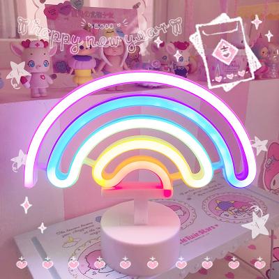 China Hot Acrylic Unicorn Neon Rainbow LED Night Light Room Decoration 3d Table Desk Lamp Acrylic Neon Led Night Lamp Flexible Girls Bedroom Gifts for sale