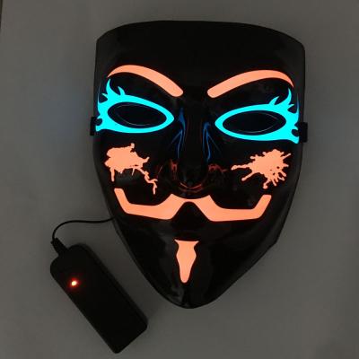 China Eco-Friendly Halloween Party Eco-Friendly Festival Scary Scary EL Wire Cosplay LED Glowing Light Up Face Mask For Men Women Kids Gifts for sale