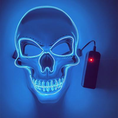 China Halloween Eco-Friendly Form LED Cool Light Glow Party Cosplay Costume Props Halloween Scary Men's Horror Glowing Mask for sale