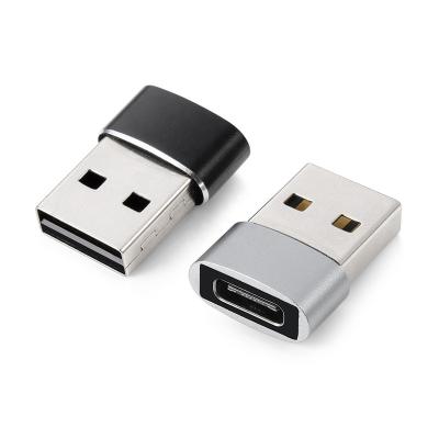 China Charging + Data Transfer Metal Shell USB 2.0 Male To USB C C Female Adapter C for sale