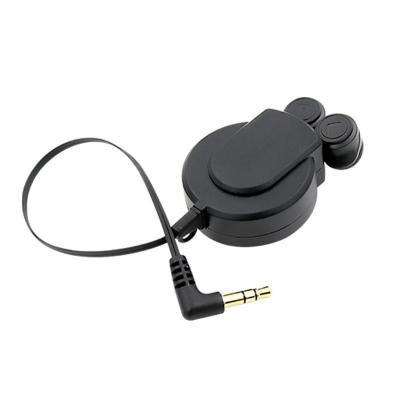 China Retractable Portable Retractable Earphone 3.5mm Headset Customize Logo Earphone for sale