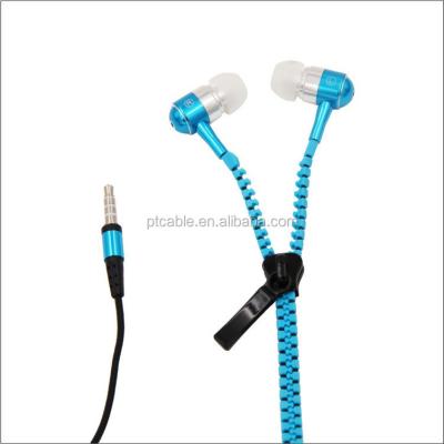 China Free Shipping In-ear Special Offer Metal Zipper Earphone for sale