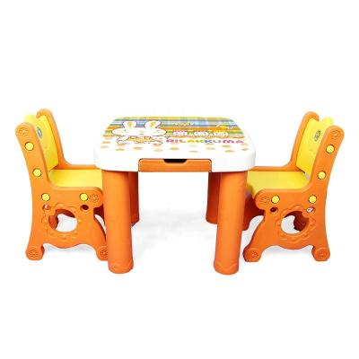 China Modern Wholesale Children's Baby Chair Set Kindergarten Plastic Desk and Chair Plastic Early Education Learning Desk and Chair for sale