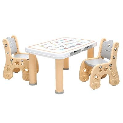 China Modern Wholesale Cute Cartoon Children's Puzzle Tables And Chairs Children's Eating Tables And Chairs Study Set for sale