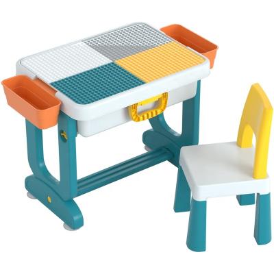 China Direct Selling New Modern Plastic Foldable Children's Desk Multifunctional Color Children's Painting Building Block Study Desk for sale