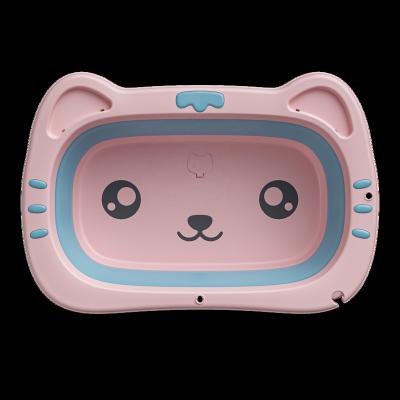 China New Children's Folding Bath Bucket Infant Bath Bucket Sitting and Swimming Domestic Children's Cat Bathtub 8766 for sale