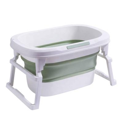 China Wholesale Multifunctional Foldable Cartoon Bath Basin Cute Household PP Baby Infant Folding Bucket With Stable Bottom for sale