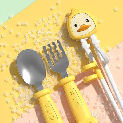 China Cartoon children learn knife and fork baby eating fork baby knife and spoon tableware training auxiliary correction A2789-6 for sale