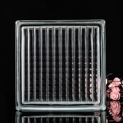 China YIWU EUROPEAN YIWU Hot Sale Parallel Line Crystal Clear Hollow Solid Glass Building Glass Brick Accessories Decorative Block for sale