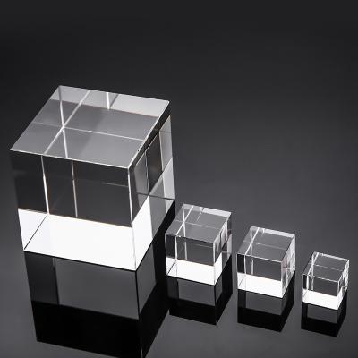 China China Yiwu Factory Wholesale K9 Crystal Glass White 3d Laser Engraving Crystal Block Cube for sale