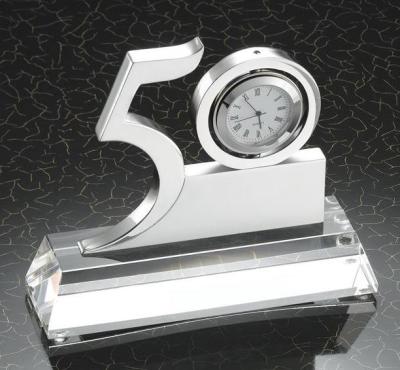 China Europe Personalized Crystal Office Gifts Sets With Clock For Thirty Year Business Anniversary Gifts for sale