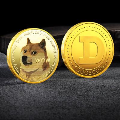 China USA Market Yiwu New Doge Coin Doge Color Cute Pattern Fashion Gold Plated Physical Commemorative Coin for sale