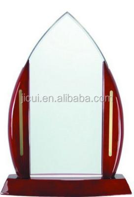 China High Quality Europe White Round Trophy Wooden Base Glass Designs For Wooden Base For Trophy JKC-0009 for sale