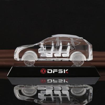 China China Whole Sale 3D Laser Engraving Crystal Glass Car Model For Gifts And Room Decoration Business Gift for sale