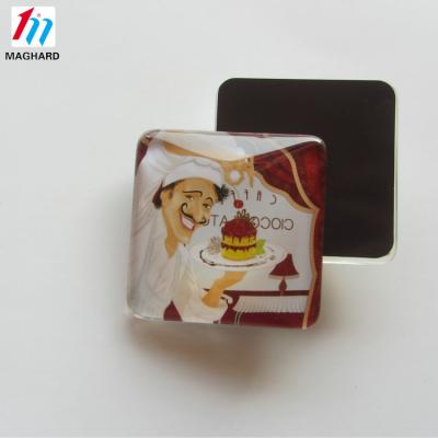 China Shape Custom Glass Fridge Magnet For Tourist And Promotional Gift for sale