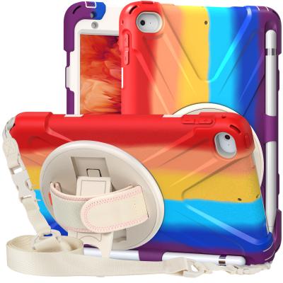 China Three heavy duty shockproof layers for ipad mini5 tablet case built in kickstand and shoulder strap for sale