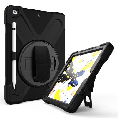 China Tablet Case 360 ​​Degree Rotation Kickstand Silicone Case Shockproof Smart Cover for iPad 10.2 Tablet Case with Pen Slot for sale