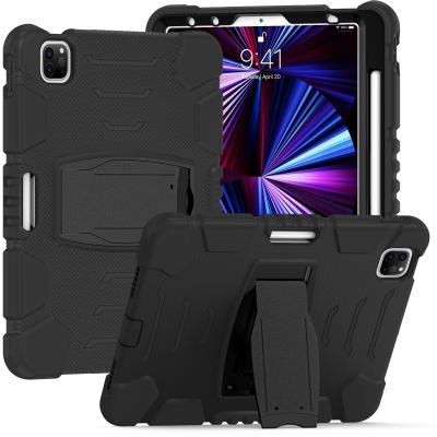 China 360 degree rotating Silicone+pc tabelt case for ipad pro 11 2021/2020/2018/Air 4 10.9 kickstand case for sale