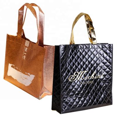 China Custom Printed Stitching Handled Logo Promotional Recyclable Eco Friendly Shopping Tote PP Laminated Non Woven Fabric Carry Handbag for sale