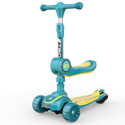 China Toy Children's Scooter Children's Toy With Brake Music And Lights Outdoor 3 In 1 Sliding With Push Rod Plastic Toys for sale