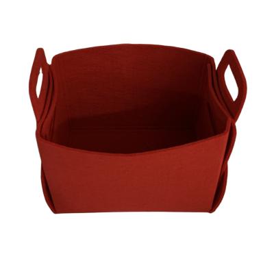 China Factory Direct Sales Large Capacity Folding Held Toy Storage Basket Foldable Dirty Clothes Storage Bucket Felt Laundry Storage Basket for sale