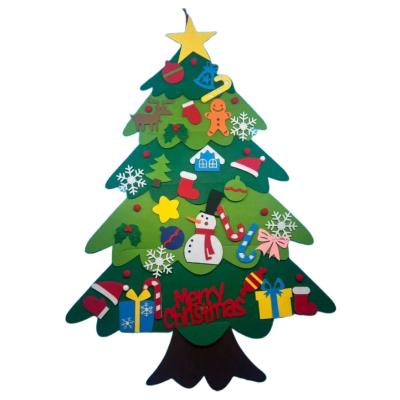 China DIY Felt Christmas Tree New Year Craft Gifts DIY Wall Hanging Decorations Hanging Kids Felt Christmas Tree for sale