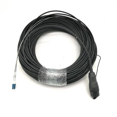 China Outdoor Fullx LCUPC 4.8 2 Fibers Cable G657A2 Lszh Black Fullx Waterproof Connector Outdoor LC Fiber Patch Cord for sale