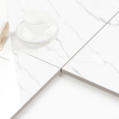 China Interior floor tiles matt finish white marble porcelain glazed floor tiles 80X80 for sale