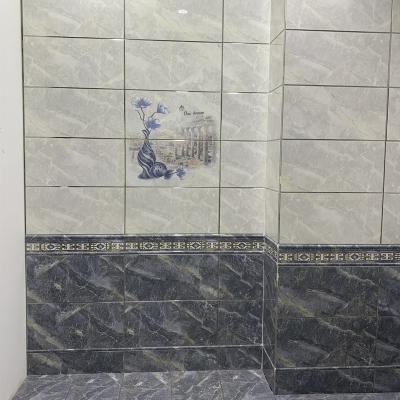 China 300x600 Grey color golden line design bathroom decorative ceramic wall tiles for sale