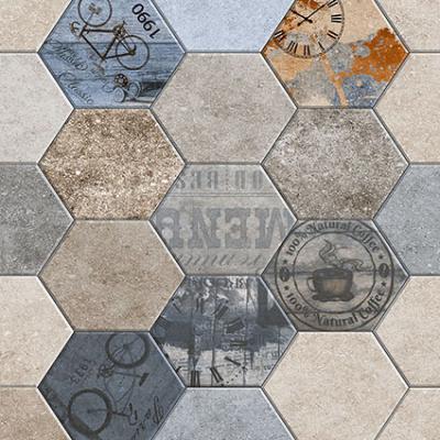 China Manufacture Anti-Slip Rustic Porcelain Glazed Floor Tile for Bathroom and Kitchen for sale