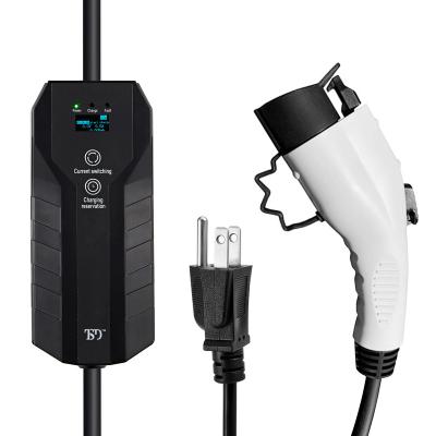 China Top selling portable EV charger for electric vehicle car type 1 16A 32A adjustable current for home use TSD-EV16A601US for sale